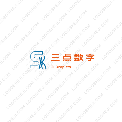 三点数字logo设计