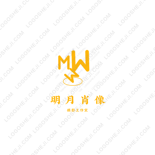 明月肖像logo设计